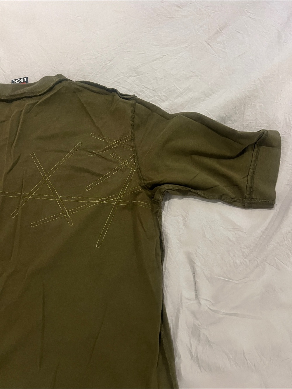 Diesel Olive Green Graphic Short Sleeve Tee - Picture 11 of 12
